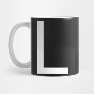 Helvetica L in white Mug